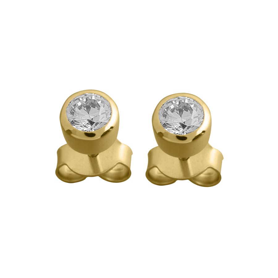 012224-4141-001 | Ohrstecker gold-park 012224 375 Gelbgold<br> Brillant 0,500 ct H-SI ∅ 4.1mm<br> 