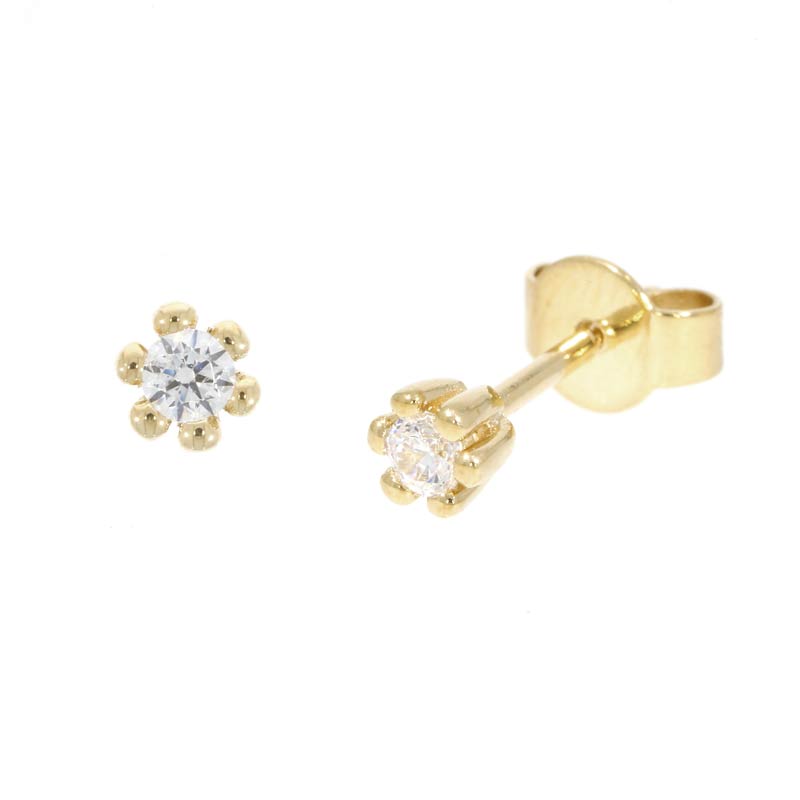 019100-5124-001 | Ohrstecker gold-park 019100 585 Gelbgold Brillant 0,100 ct H-SI ∅ 2.4mm100% Made in Germany  